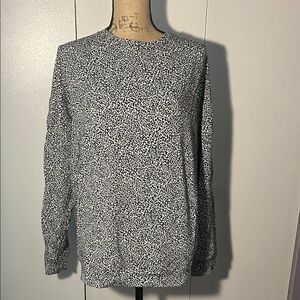 Athleta Black and White Leopard Print Top